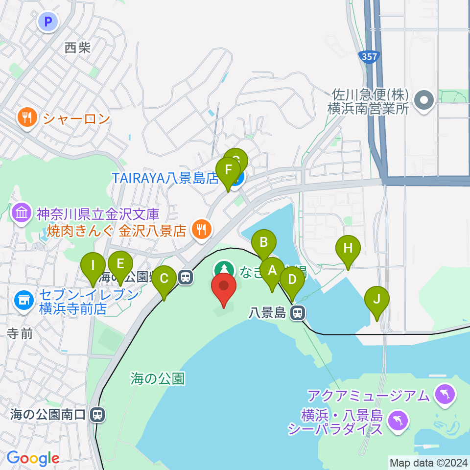 海の公園ビーチバレー場周辺の駐車場・コインパーキング一覧地図