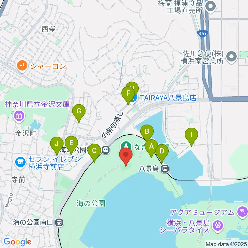 海の公園ビーチバレー場周辺の駐車場・コインパーキング一覧地図