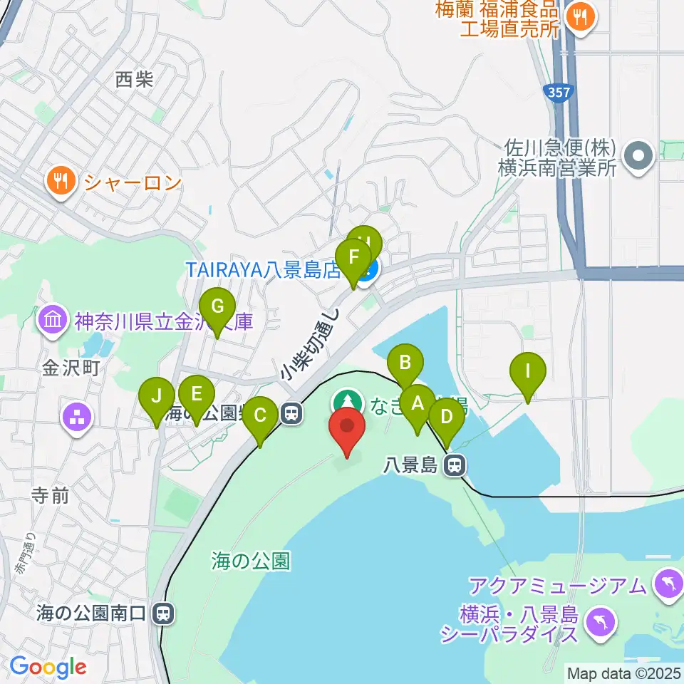 海の公園ビーチバレー場周辺の駐車場・コインパーキング一覧地図