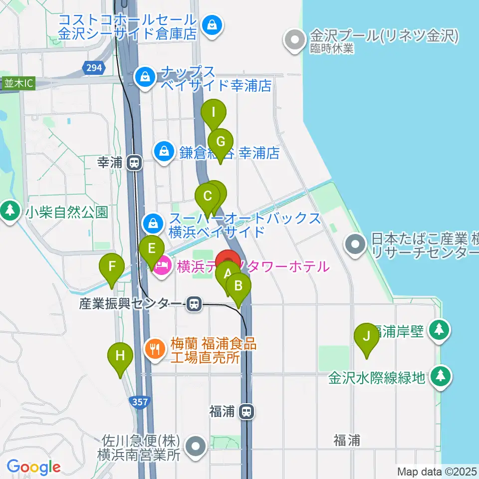 横浜市金沢産業振興センター周辺の駐車場・コインパーキング一覧地図