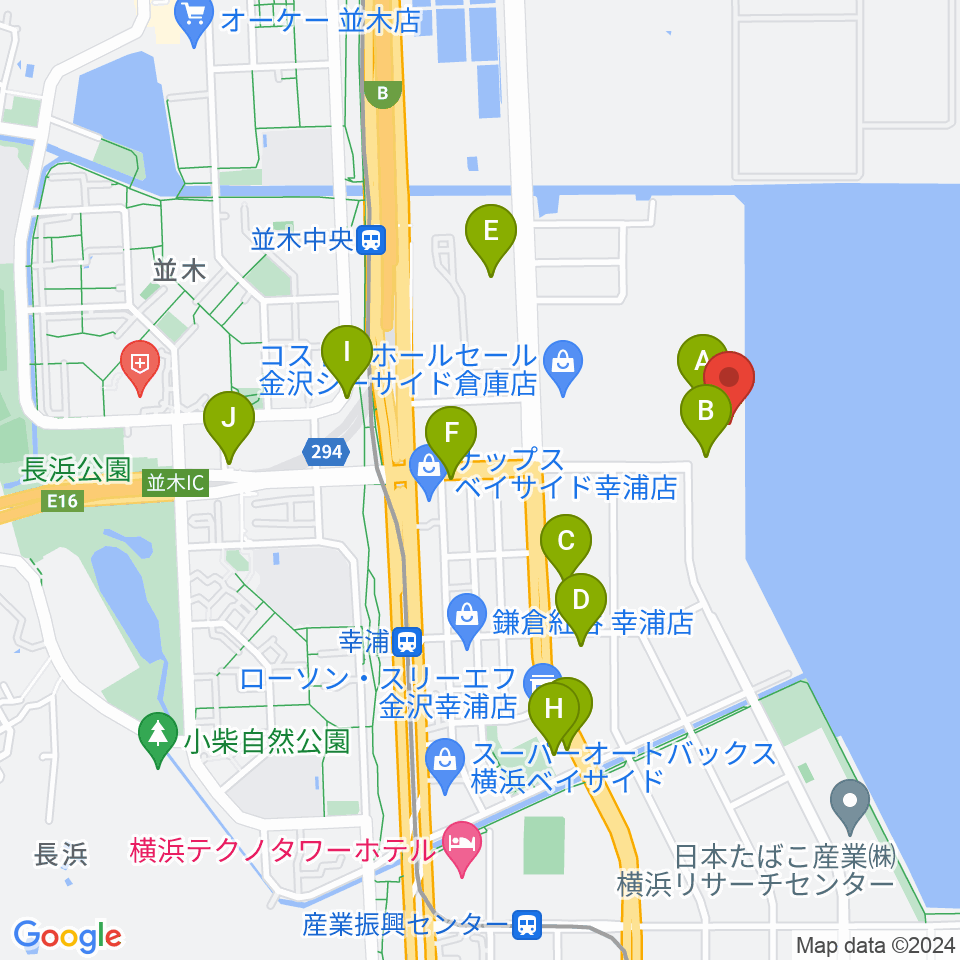 横浜市金沢プール周辺の駐車場・コインパーキング一覧地図