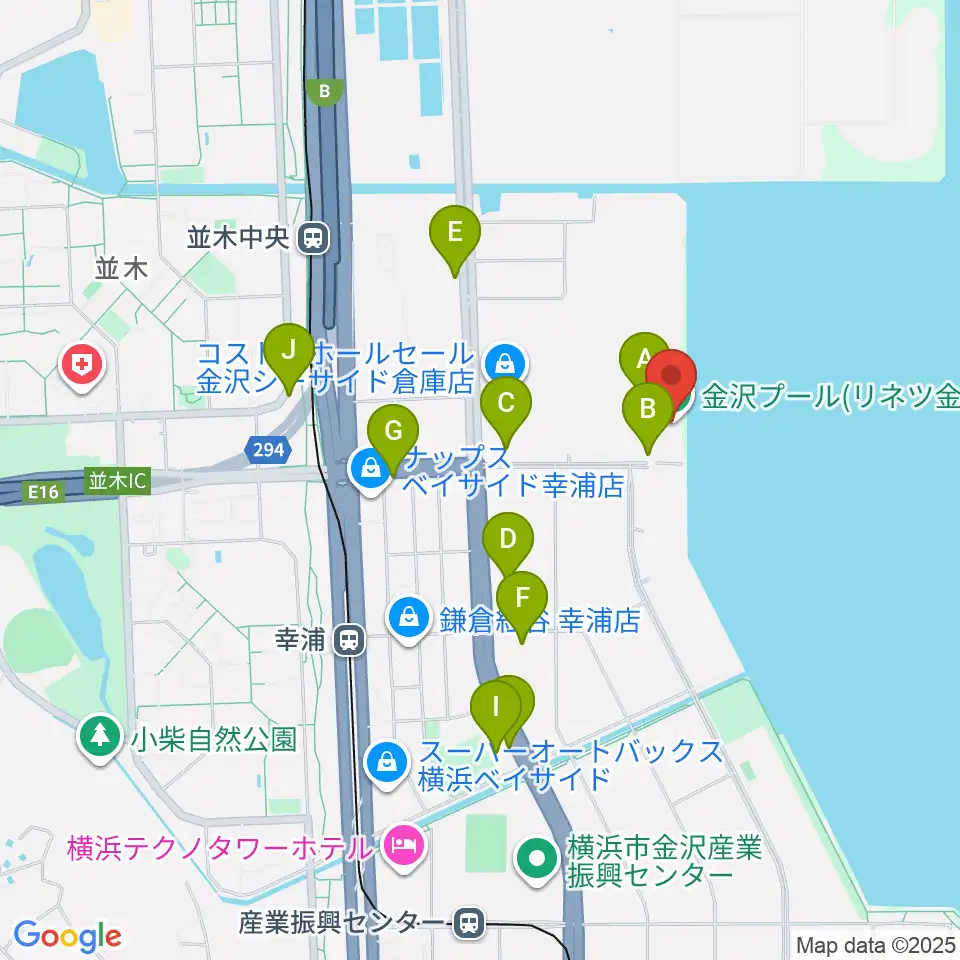 横浜市金沢プール周辺の駐車場・コインパーキング一覧地図