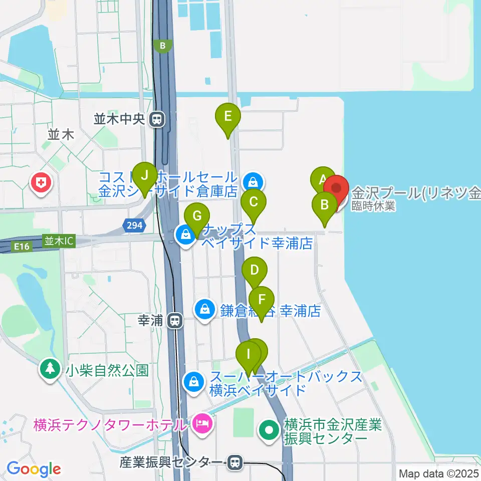 横浜市金沢プール周辺の駐車場・コインパーキング一覧地図