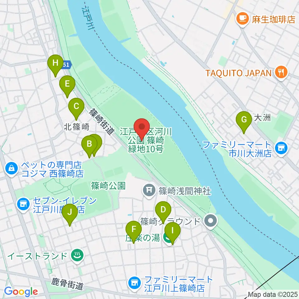 江戸川サッカー場・少年サッカー場周辺の駐車場・コインパーキング一覧地図