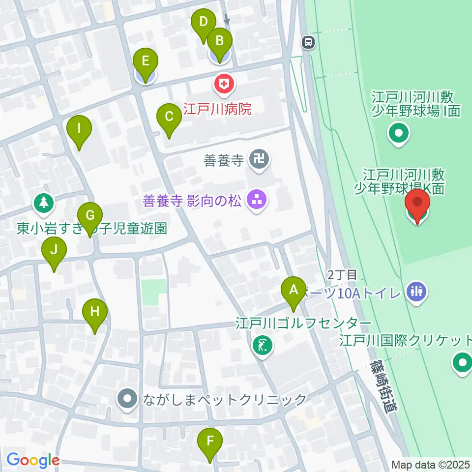 東小岩少年野球場周辺の駐車場・コインパーキング一覧地図