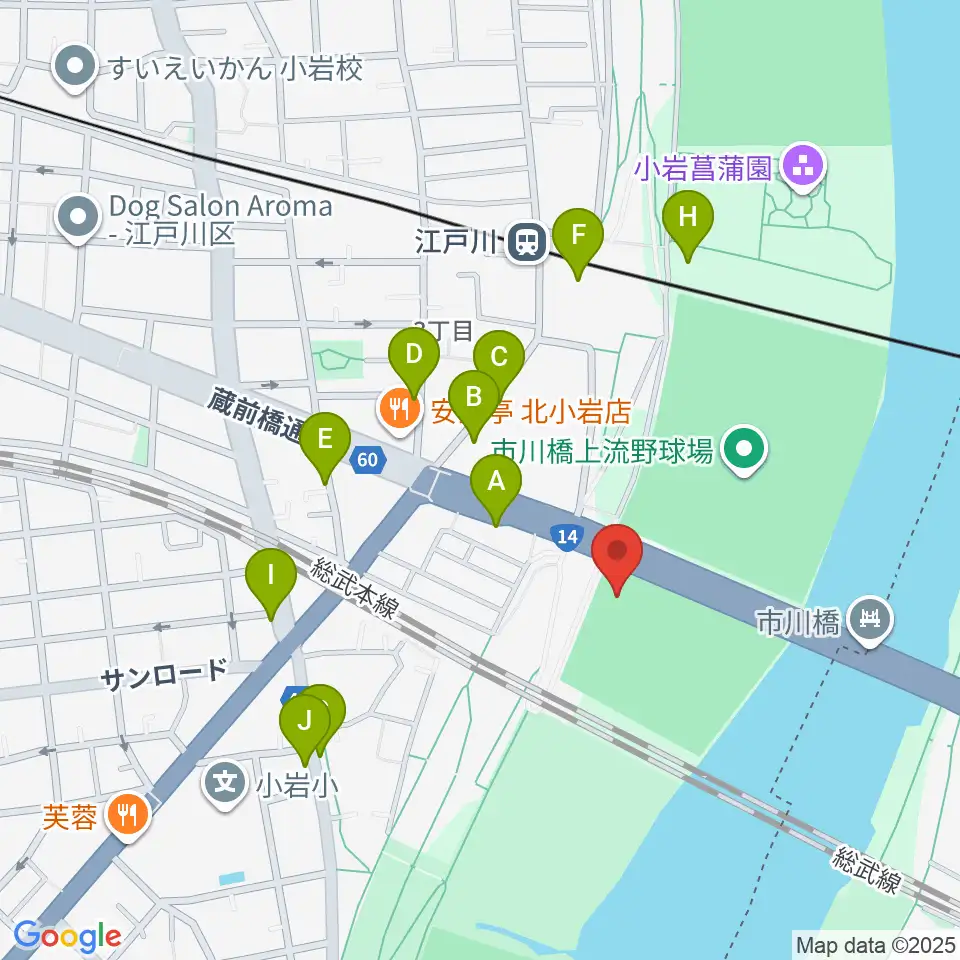 北小岩少年野球場周辺の駐車場・コインパーキング一覧地図