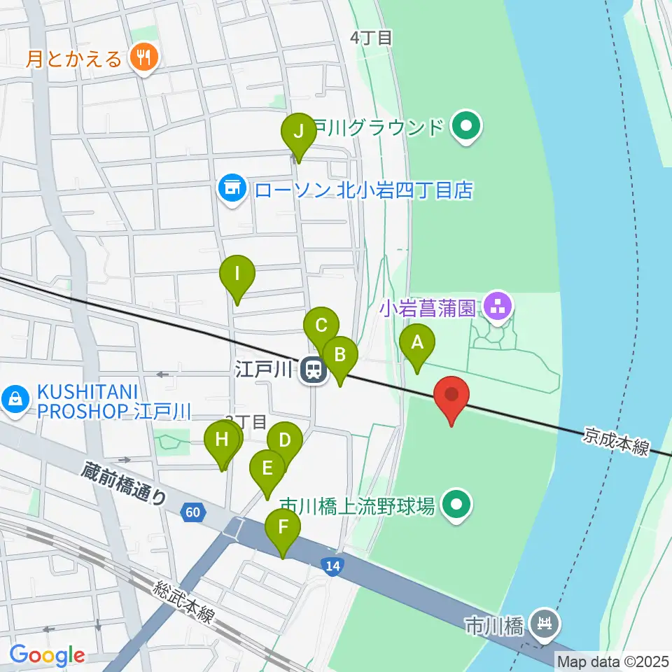 江戸川ソフトボール場周辺の駐車場・コインパーキング一覧地図