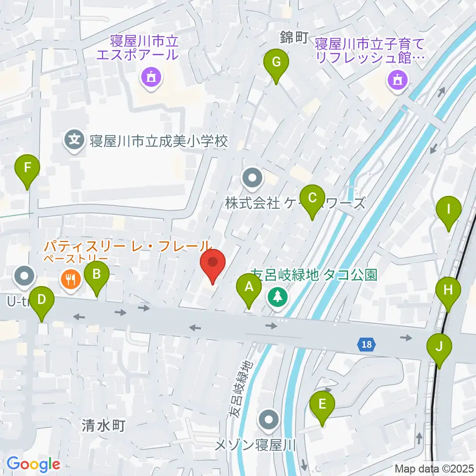 ミュージックワークス周辺の駐車場・コインパーキング一覧地図