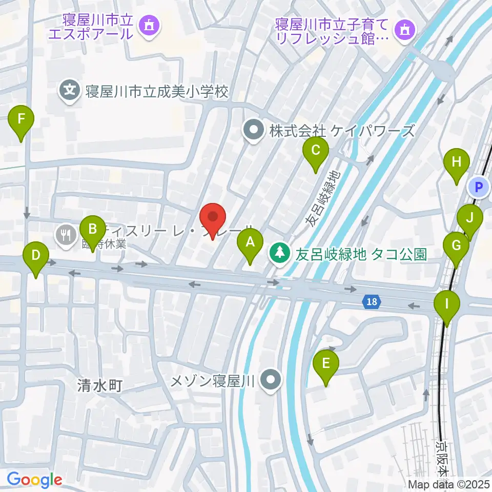ミュージックワークス周辺の駐車場・コインパーキング一覧地図