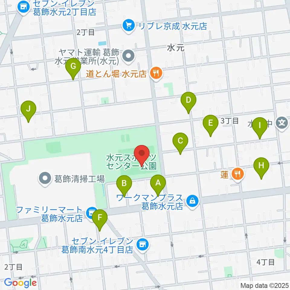 水元総合スポーツセンター多目的広場周辺の駐車場・コインパーキング一覧地図