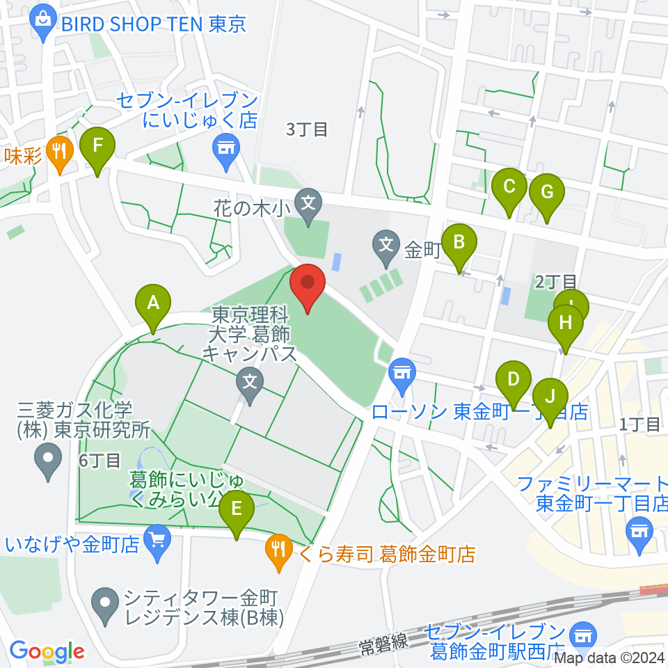 葛飾にいじゅくみらい公園運動場周辺の駐車場・コインパーキング一覧地図