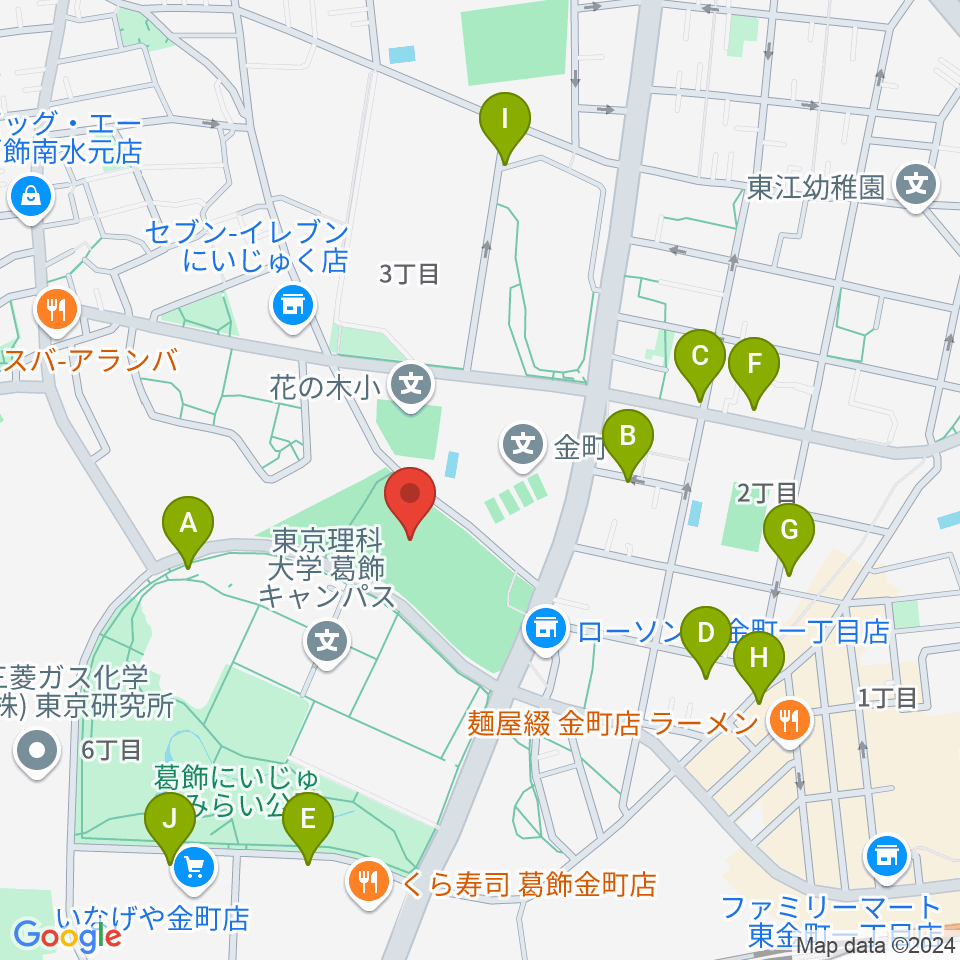 葛飾にいじゅくみらい公園運動場周辺の駐車場・コインパーキング一覧地図