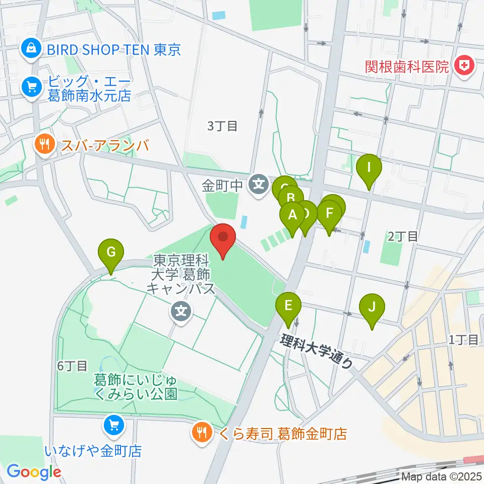葛飾にいじゅくみらい公園運動場周辺の駐車場・コインパーキング一覧地図