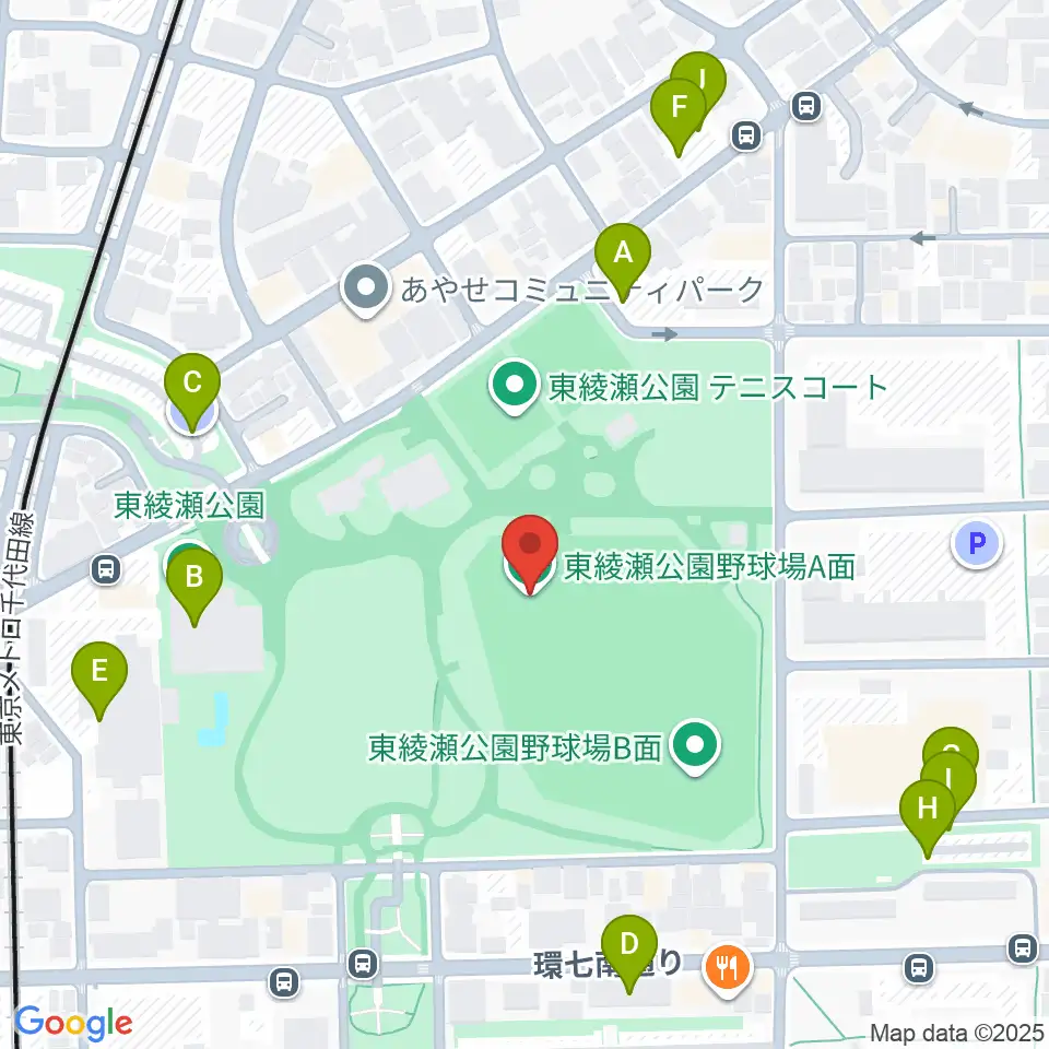 東綾瀬公園野球場周辺の駐車場・コインパーキング一覧地図