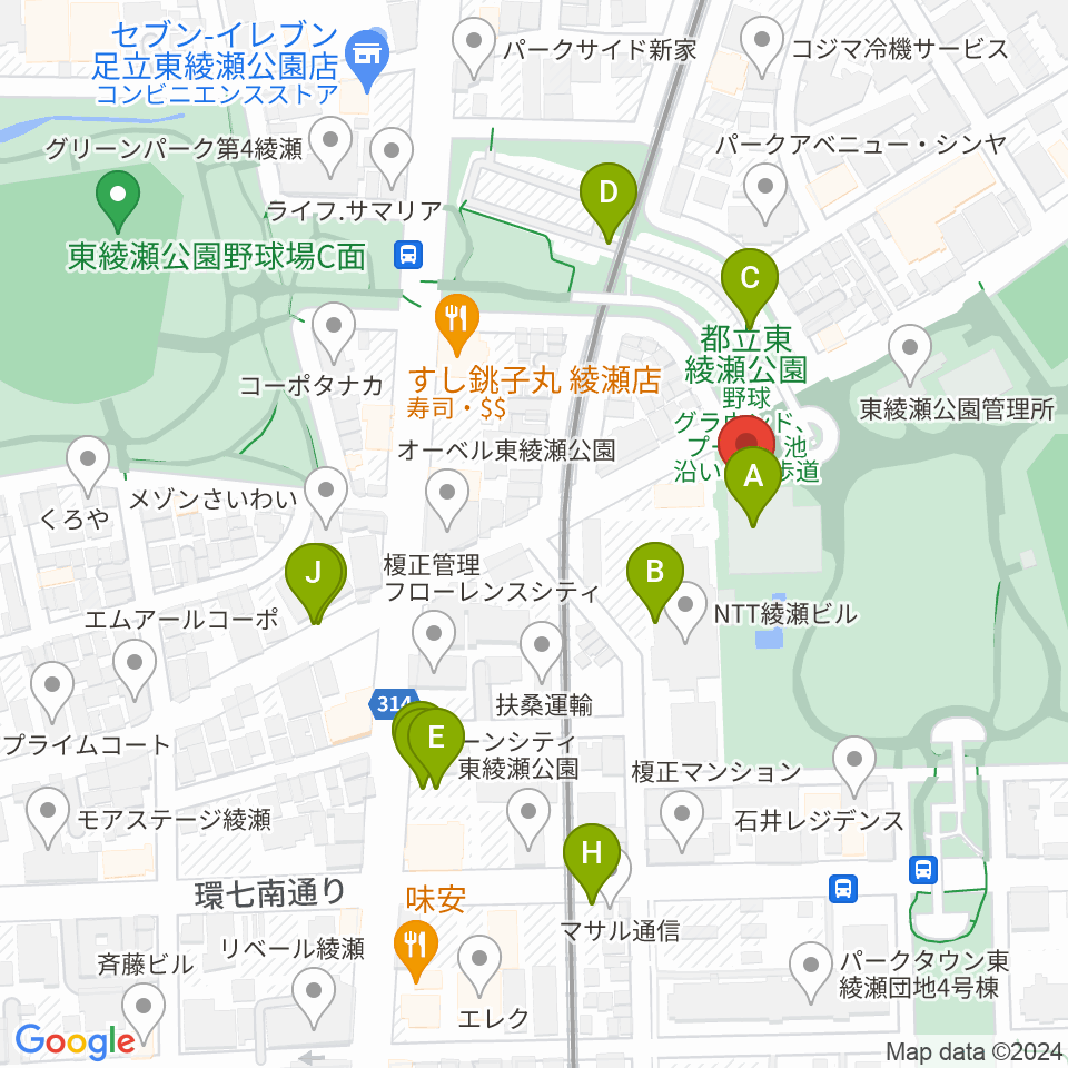 東綾瀬公園温水プール周辺の駐車場・コインパーキング一覧地図