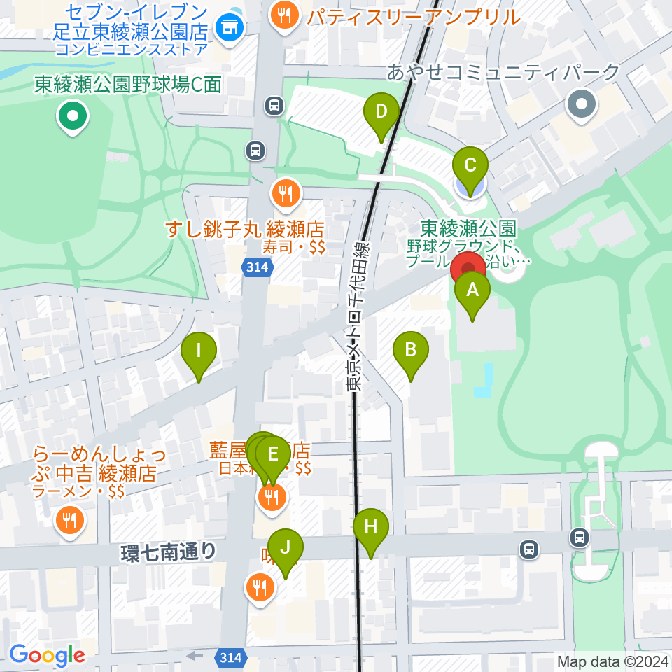 東綾瀬公園温水プール周辺の駐車場・コインパーキング一覧地図