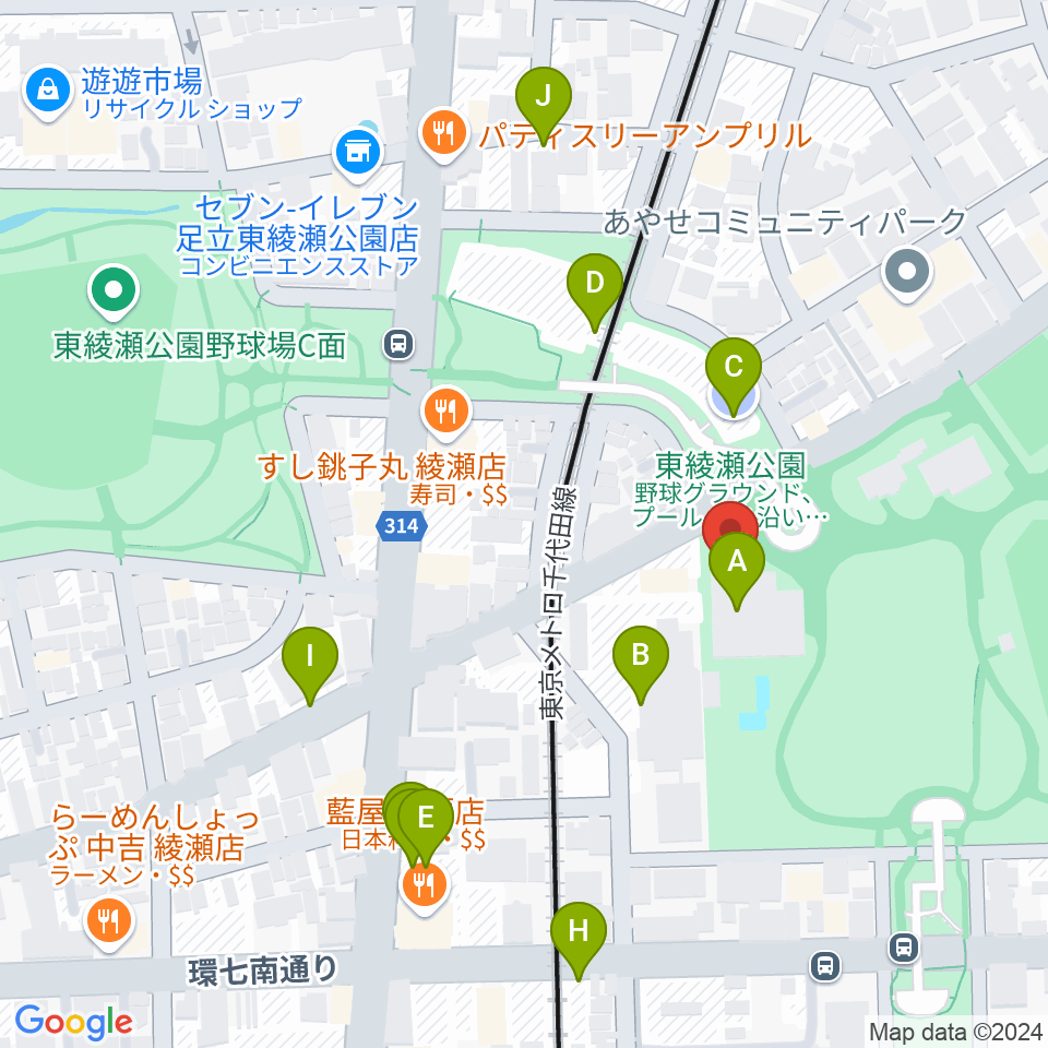 東綾瀬公園温水プール周辺の駐車場・コインパーキング一覧地図