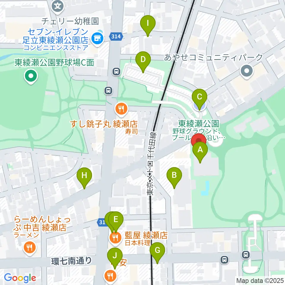 東綾瀬公園温水プール周辺の駐車場・コインパーキング一覧地図