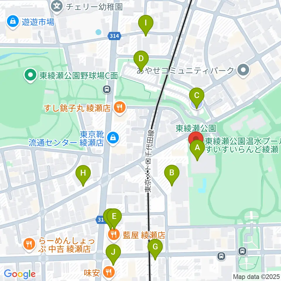 東綾瀬公園温水プール周辺の駐車場・コインパーキング一覧地図