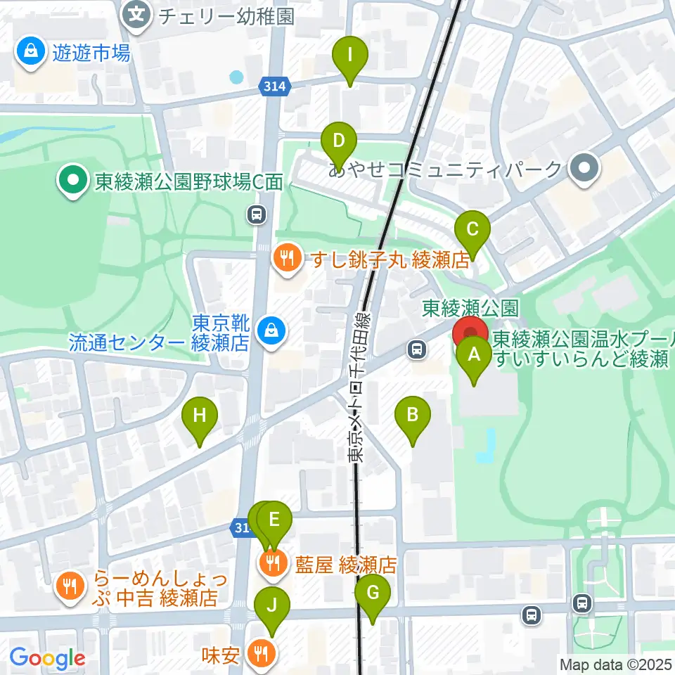 東綾瀬公園温水プール周辺の駐車場・コインパーキング一覧地図