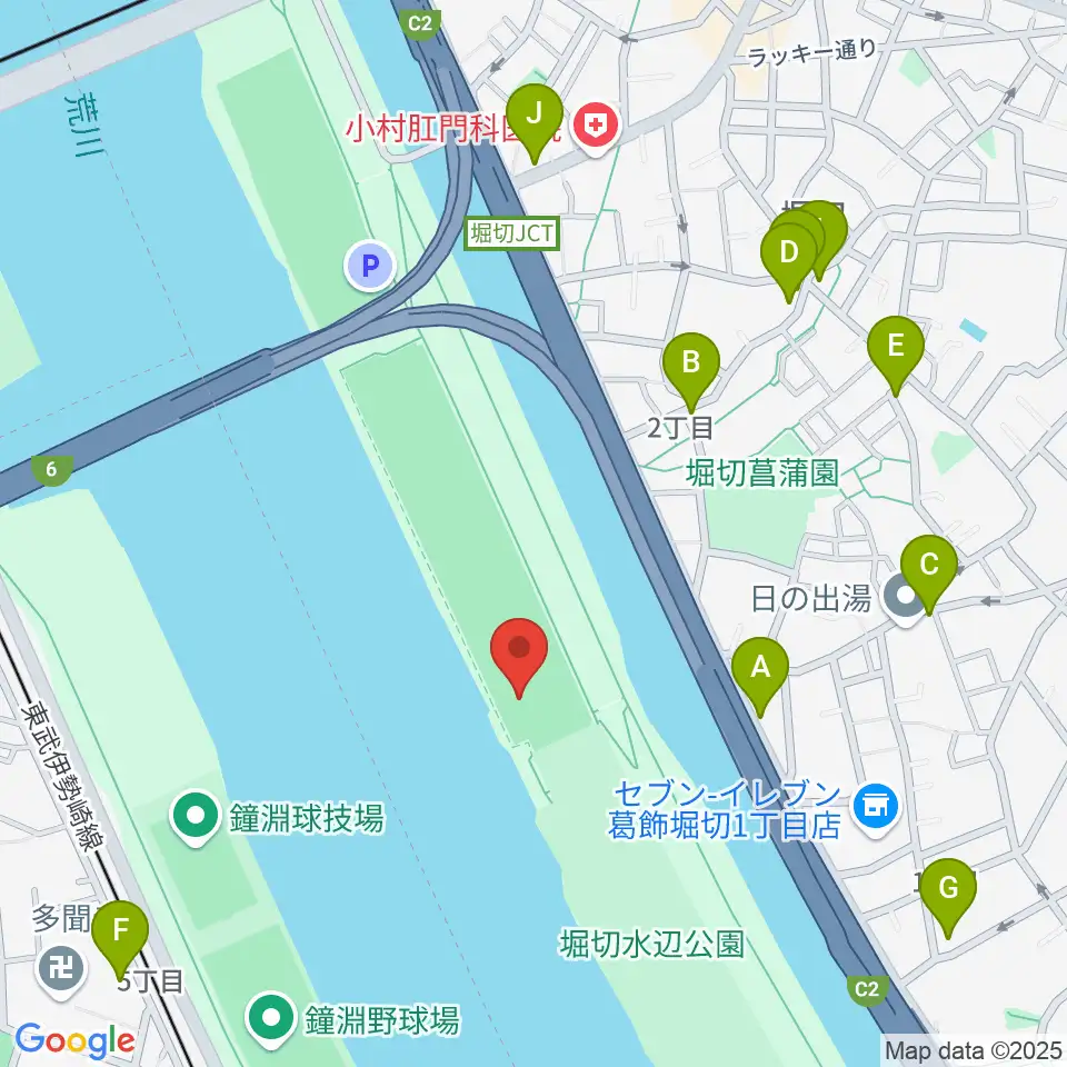 堀切橋少年ソフトボール場周辺の駐車場・コインパーキング一覧地図
