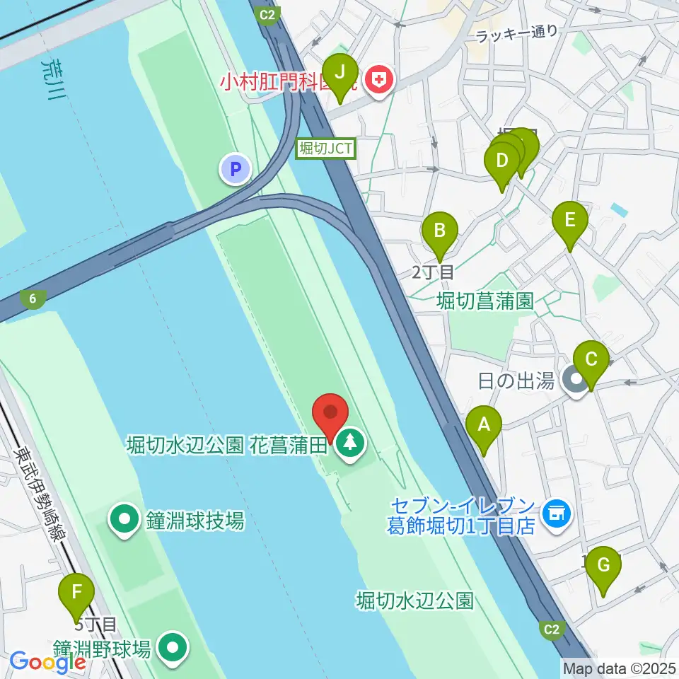 堀切橋少年ソフトボール場周辺の駐車場・コインパーキング一覧地図