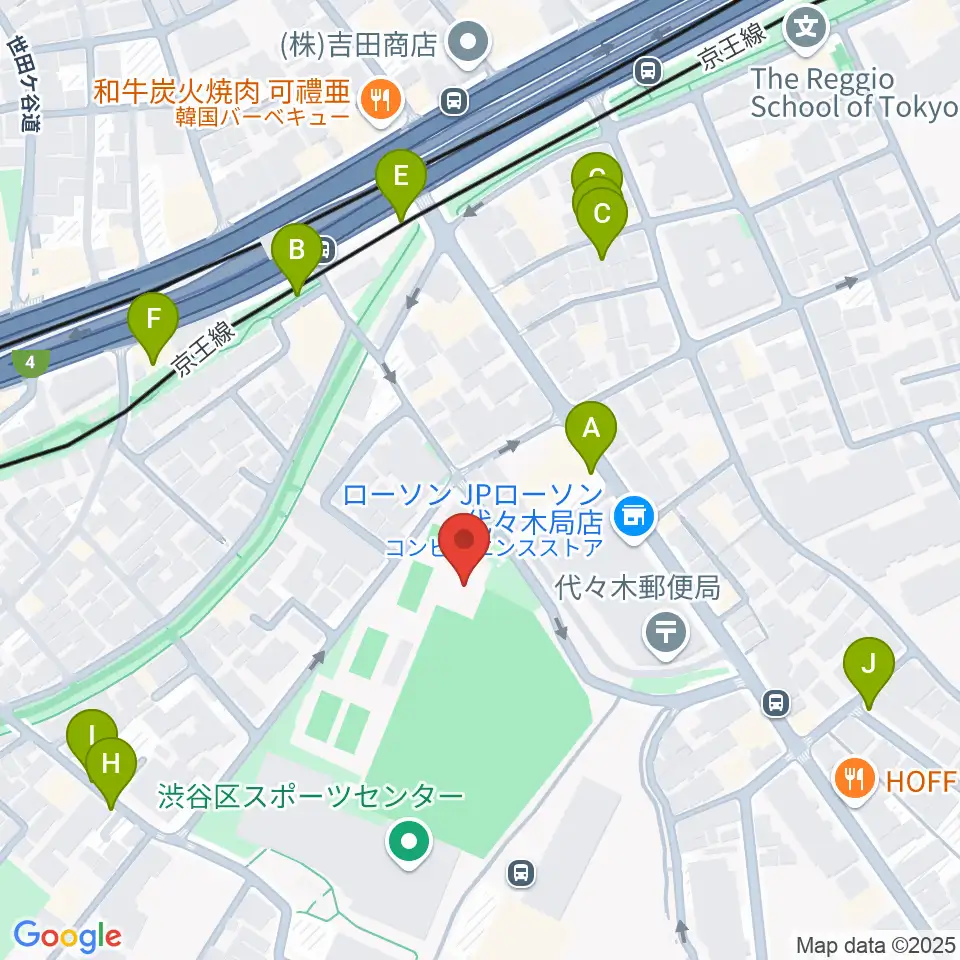 渋谷区スポーツセンターフットサル場周辺の駐車場・コインパーキング一覧地図