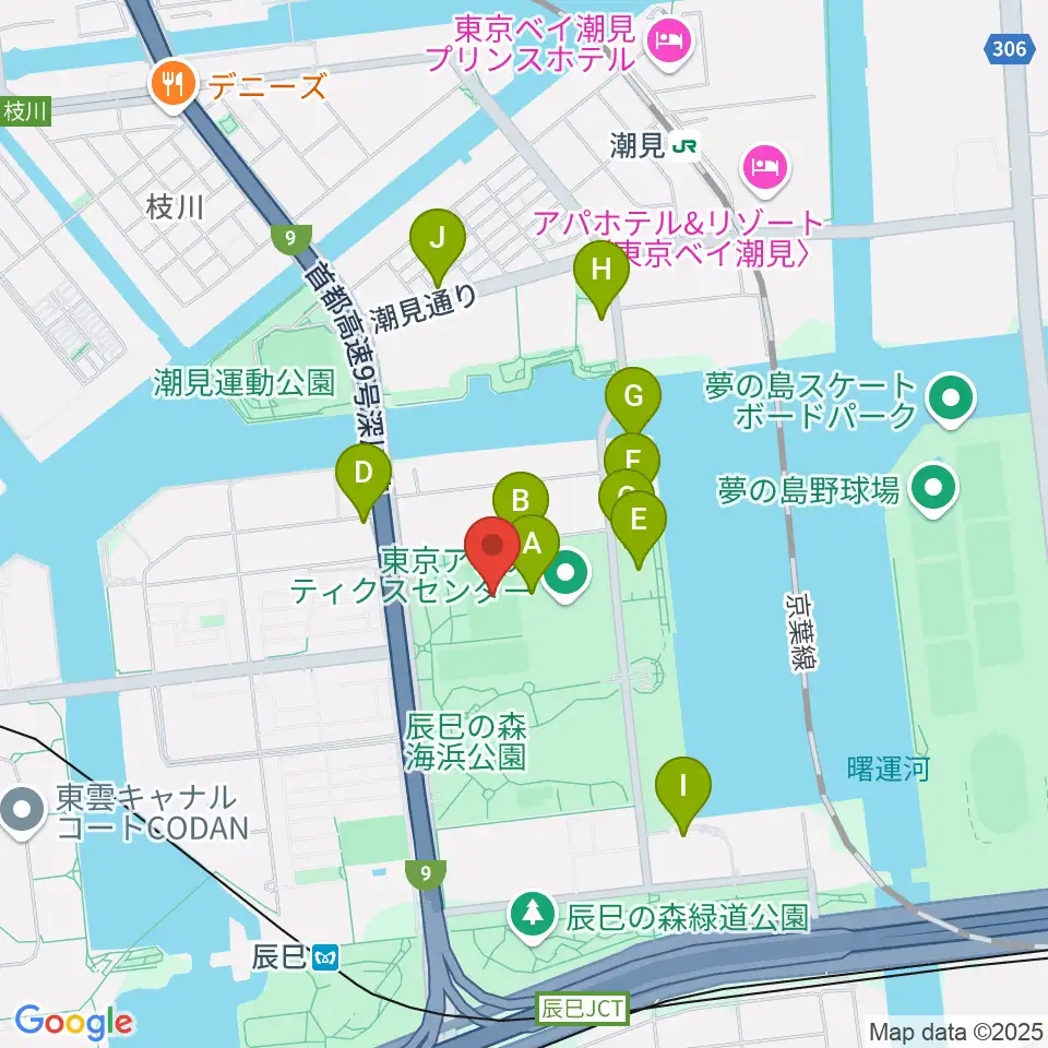 辰巳の森海浜公園ラグビー練習場周辺の駐車場・コインパーキング一覧地図