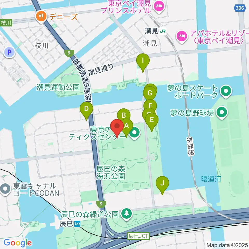 辰巳の森海浜公園ラグビー練習場周辺の駐車場・コインパーキング一覧地図