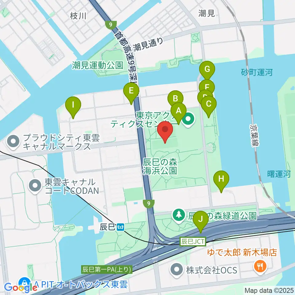辰巳の森海浜公園少年広場周辺の駐車場・コインパーキング一覧地図