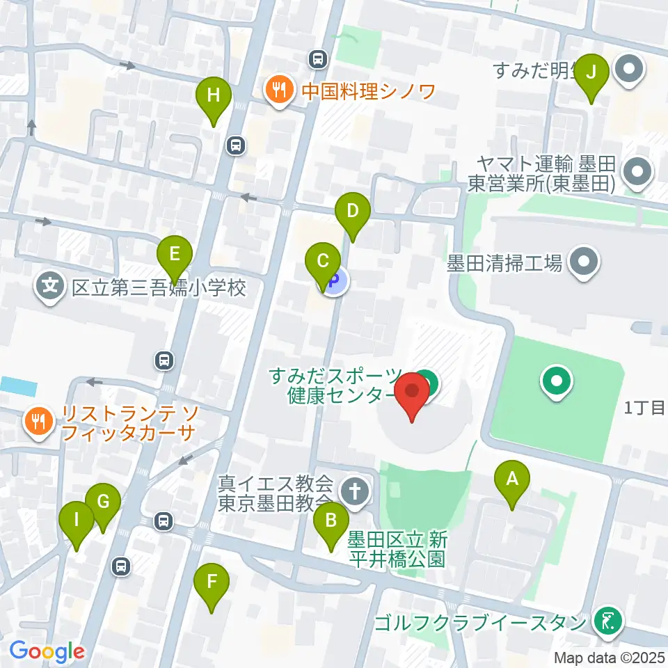すみだスポーツ健康センター周辺の駐車場・コインパーキング一覧地図