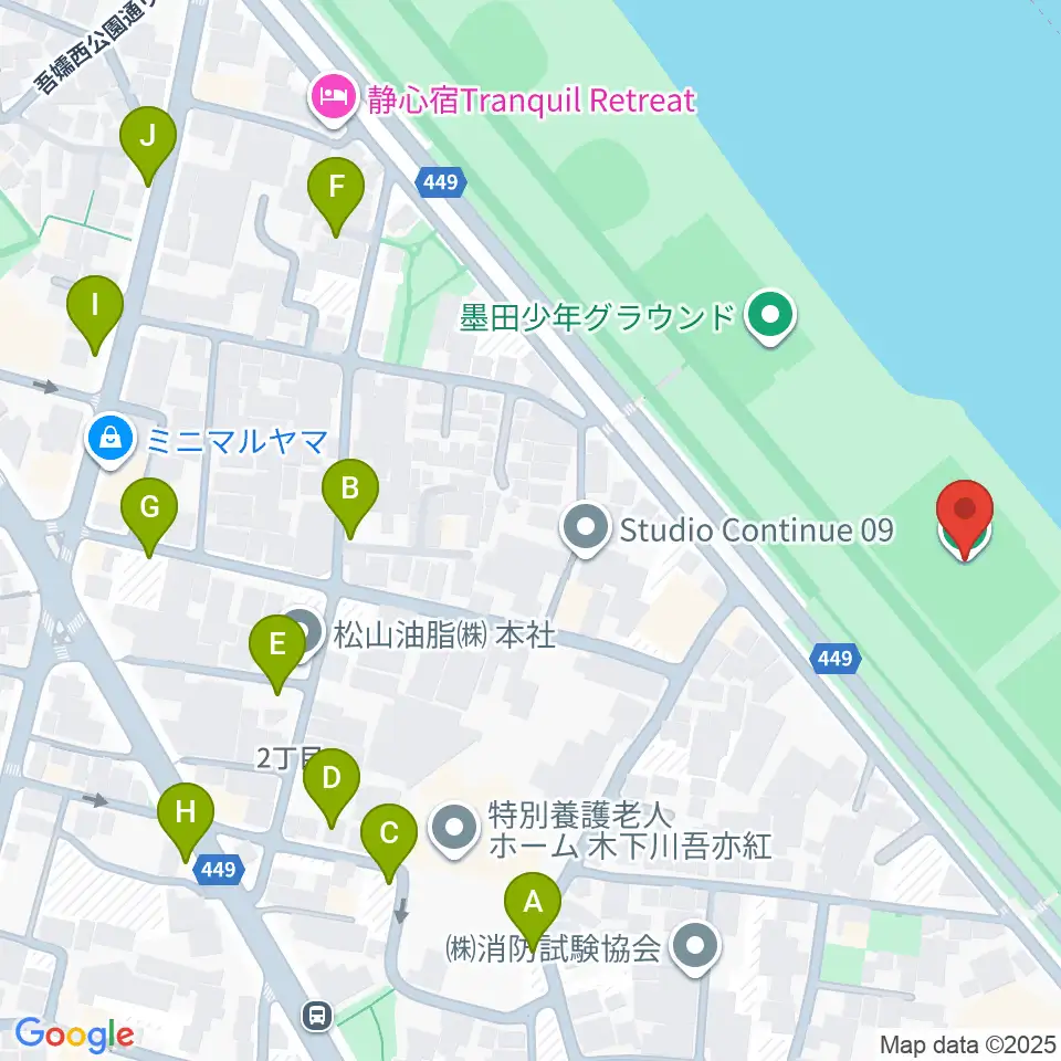 荒川四ツ木橋緑地少年サッカー場周辺の駐車場・コインパーキング一覧地図