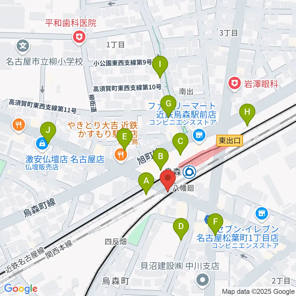 スタジオベティックス烏森駅前店周辺の駐車場・コインパーキング一覧地図
