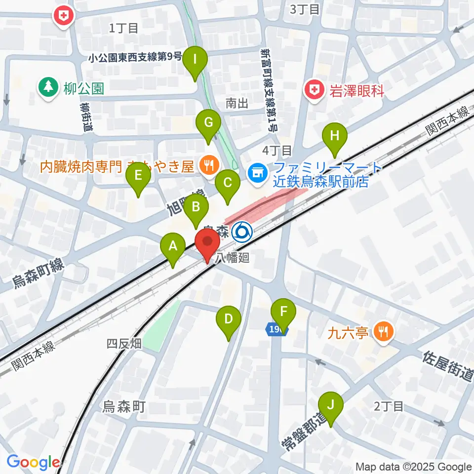 スタジオベティックス烏森駅前店周辺の駐車場・コインパーキング一覧地図