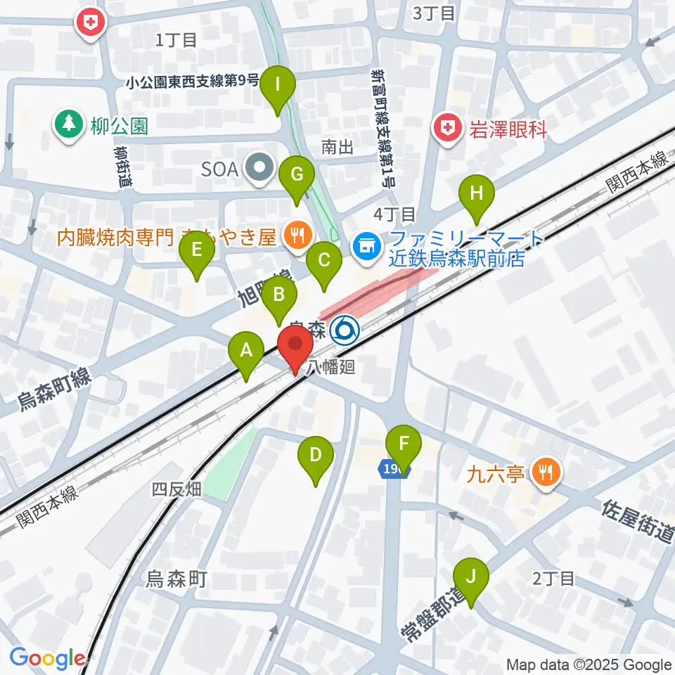 スタジオベティックス烏森駅前店周辺の駐車場・コインパーキング一覧地図