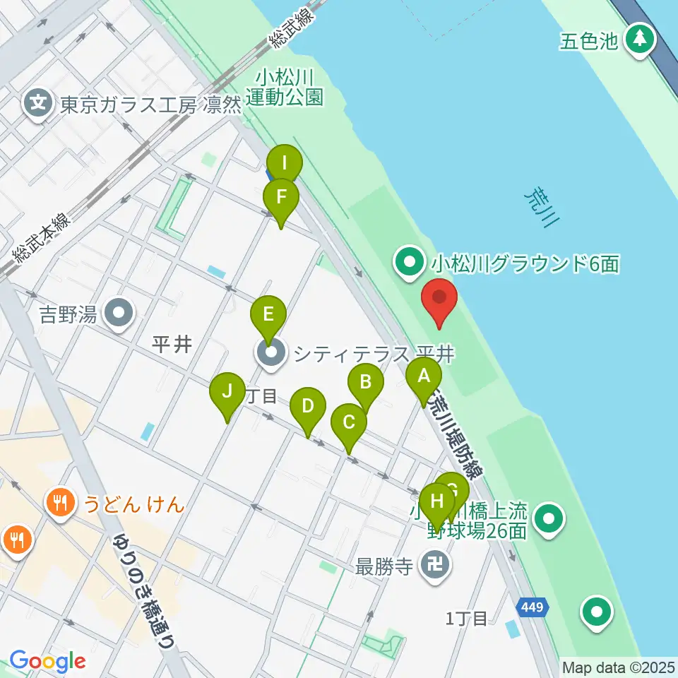 小松川少年野球場周辺の駐車場・コインパーキング一覧地図