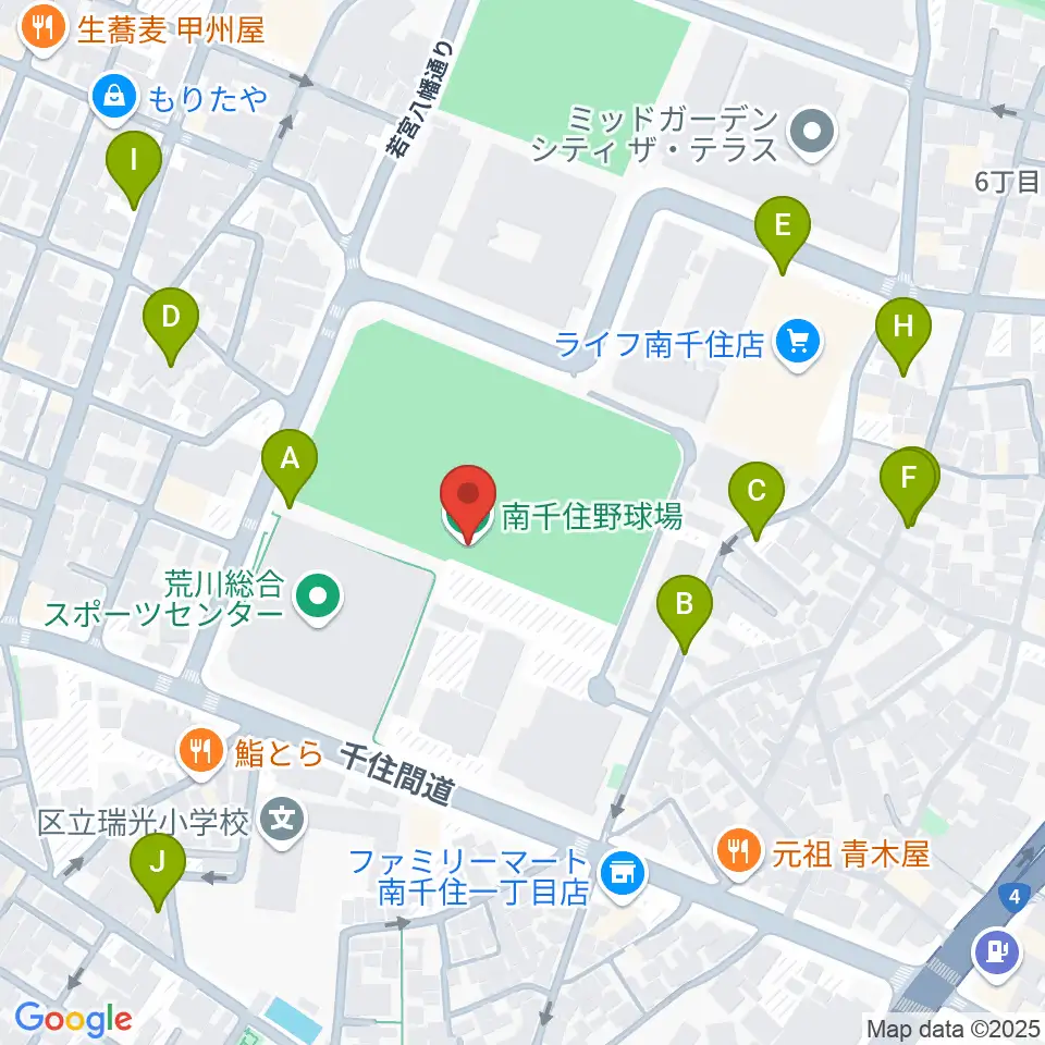 南千住野球場周辺の駐車場・コインパーキング一覧地図