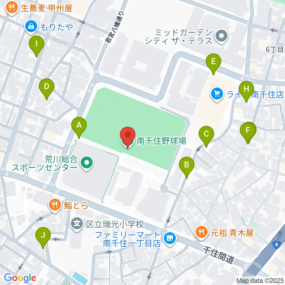 南千住野球場周辺の駐車場・コインパーキング一覧地図