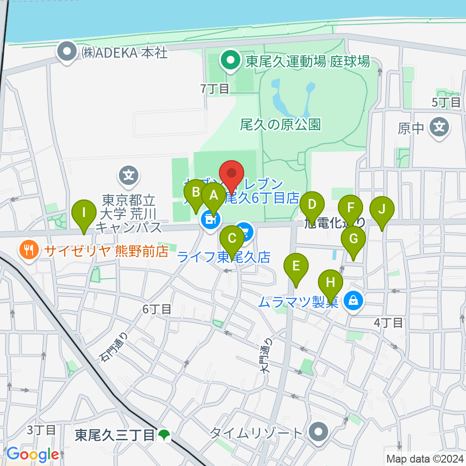 東尾久運動場多目的広場周辺の駐車場・コインパーキング一覧地図