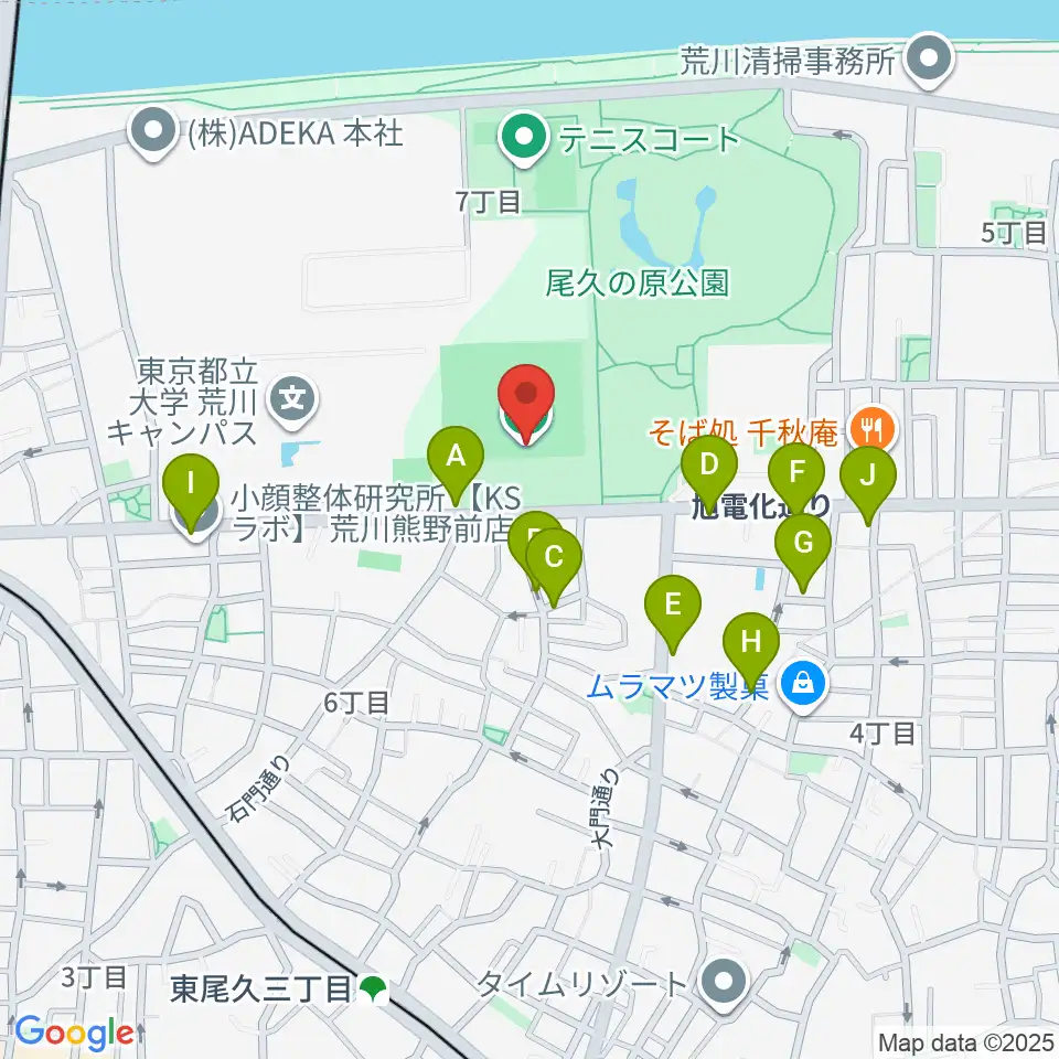 東尾久運動場多目的広場周辺の駐車場・コインパーキング一覧地図