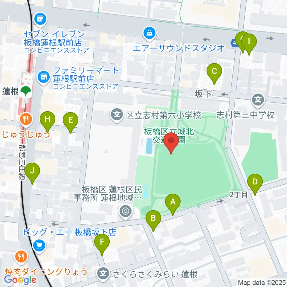 板橋区立城北野球場周辺の駐車場・コインパーキング一覧地図