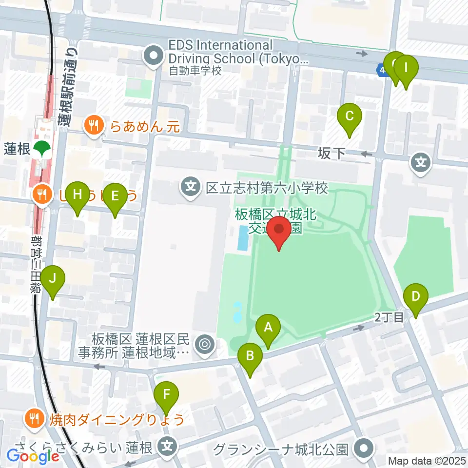 板橋区立城北野球場周辺の駐車場・コインパーキング一覧地図