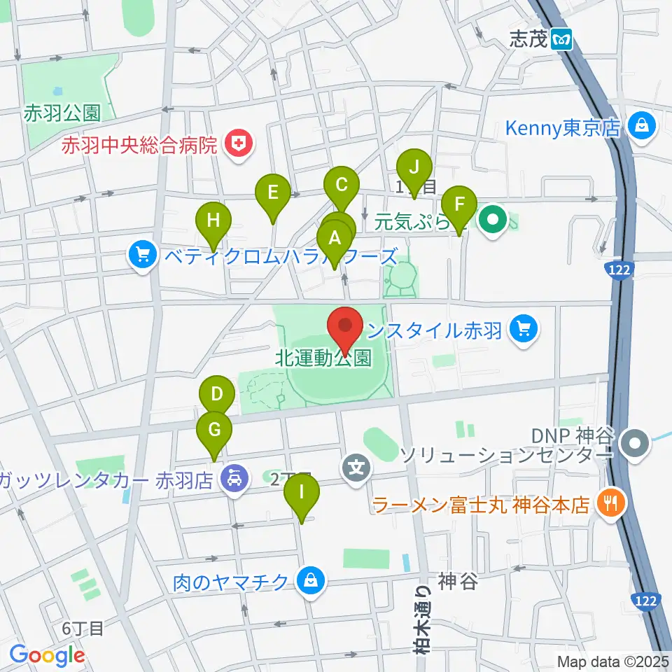 北区立北運動場周辺の駐車場・コインパーキング一覧地図