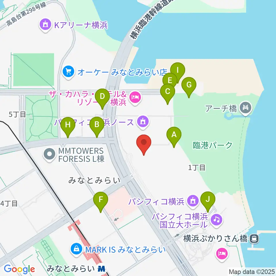 パシフィコ横浜 アネックスホール周辺の駐車場・コインパーキング一覧地図