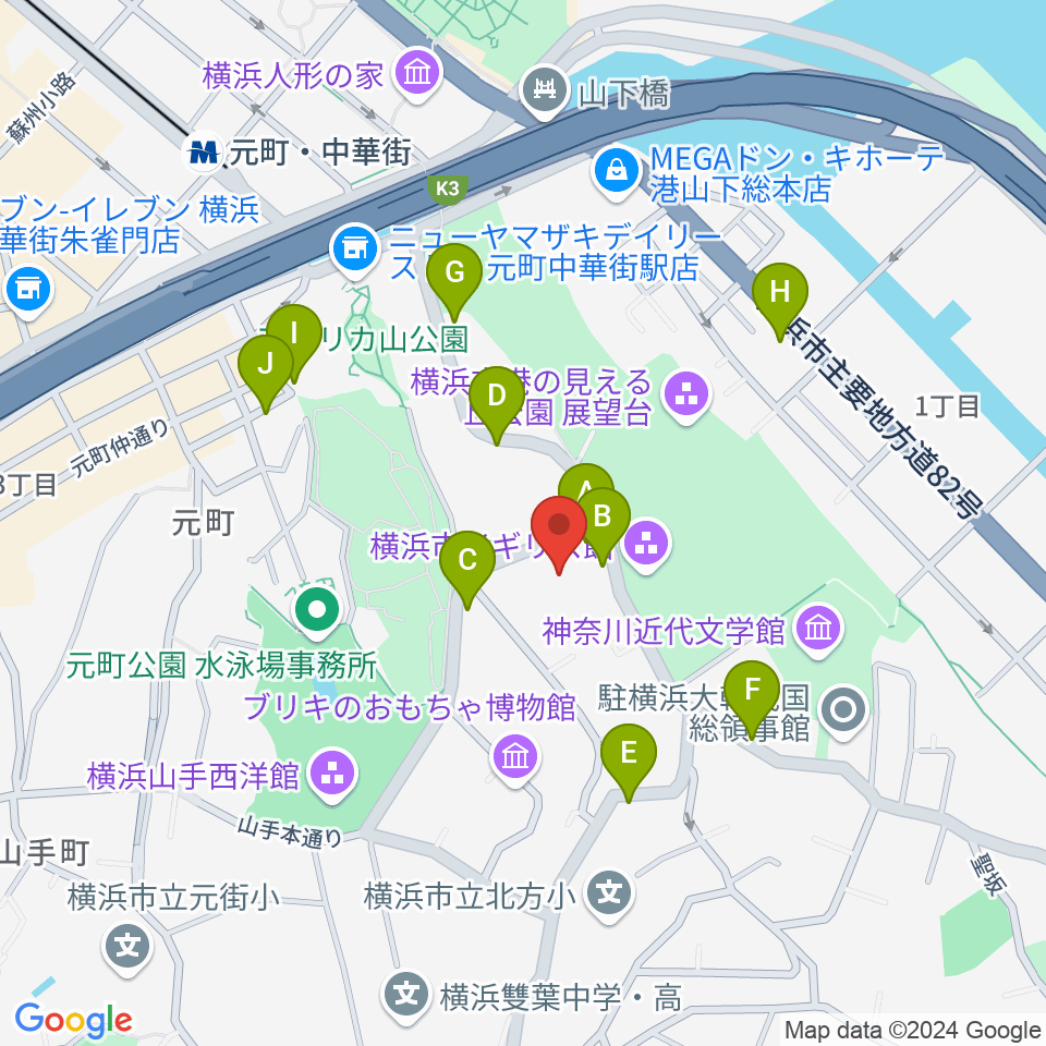 岩崎博物館 ゲーテ座記念周辺の駐車場・コインパーキング一覧地図