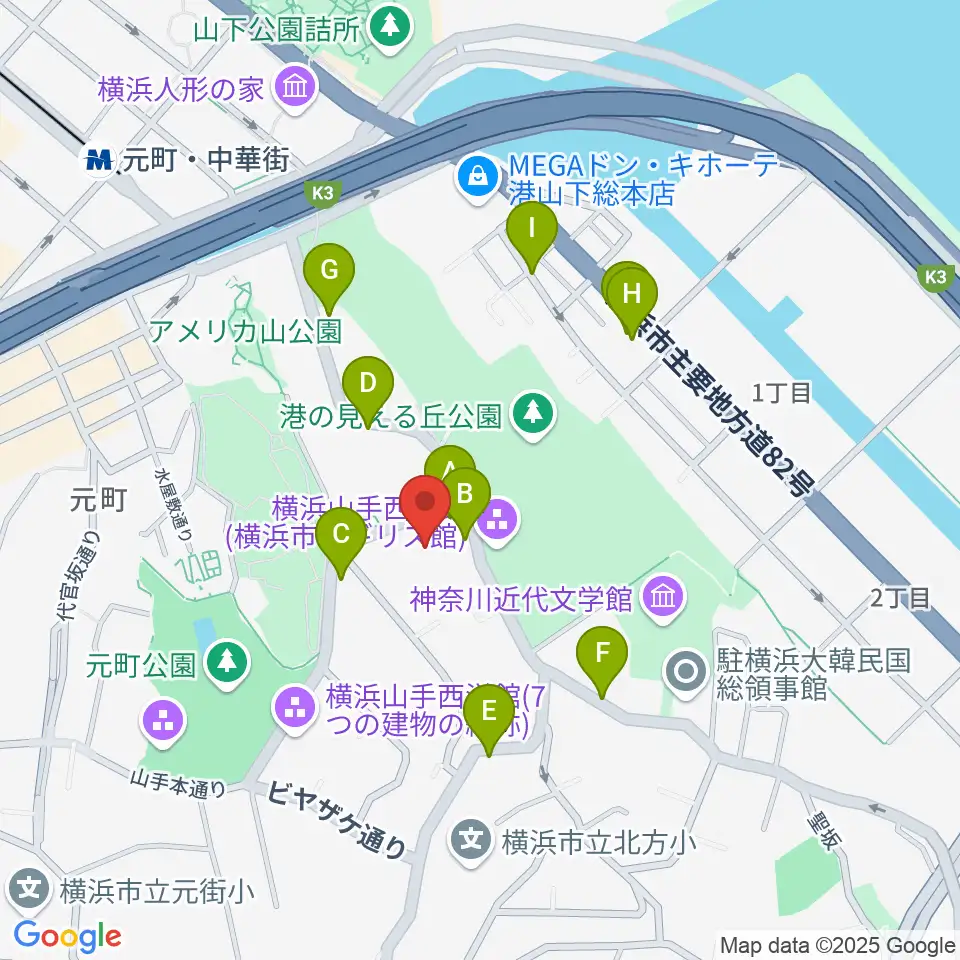 岩崎博物館 ゲーテ座記念周辺の駐車場・コインパーキング一覧地図