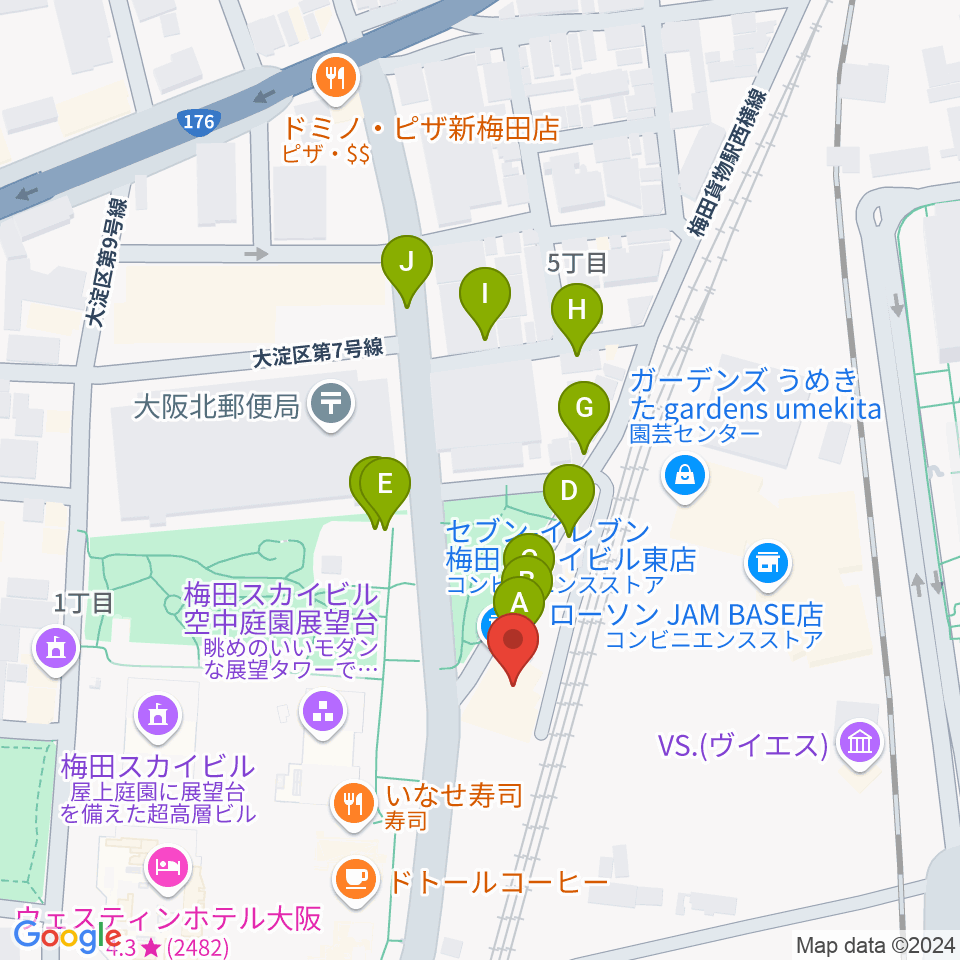 7th Note周辺の駐車場・コインパーキング一覧地図