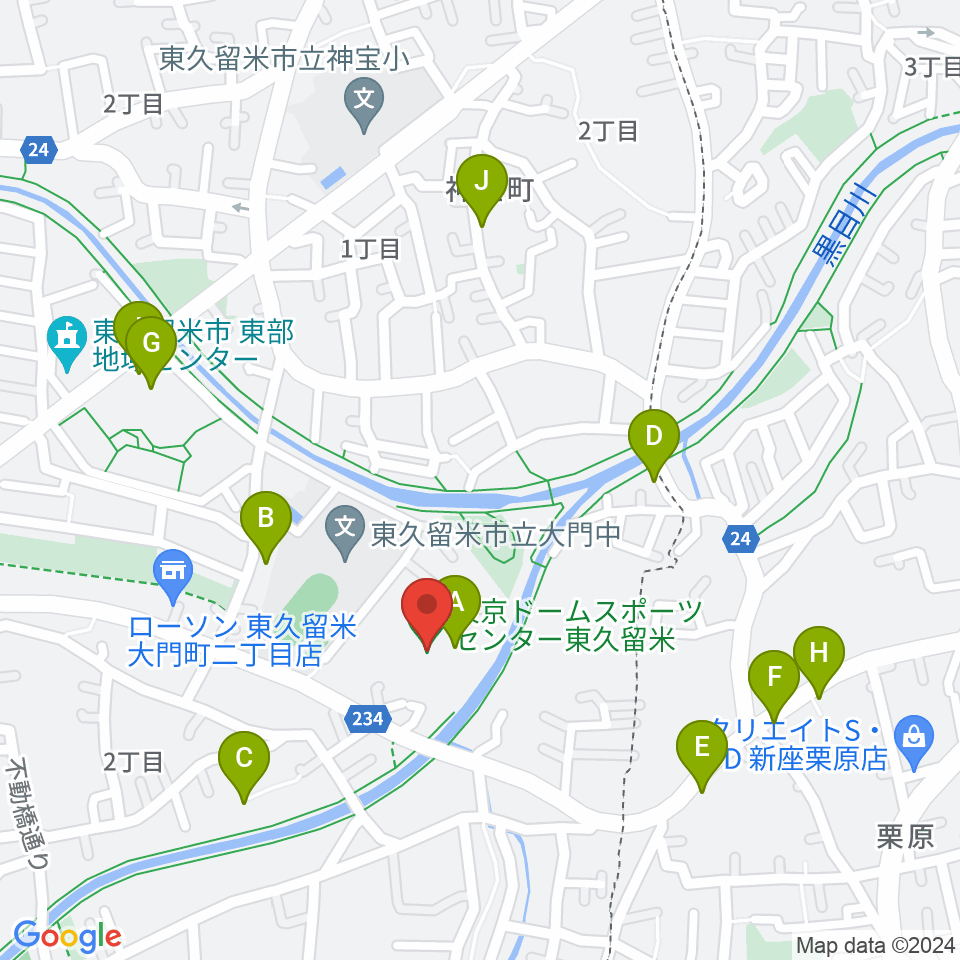 東久留米市スポーツセンター周辺の駐車場・コインパーキング一覧地図