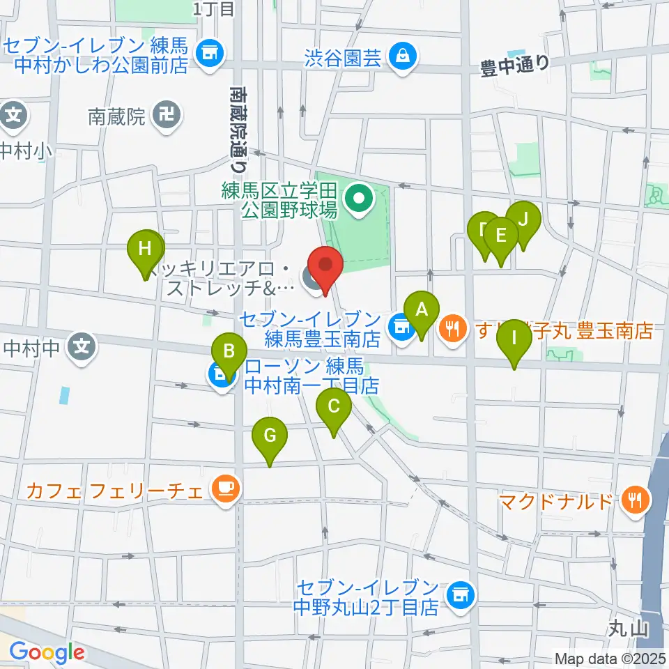 練馬区立中村南スポーツ交流センター周辺の駐車場・コインパーキング一覧地図