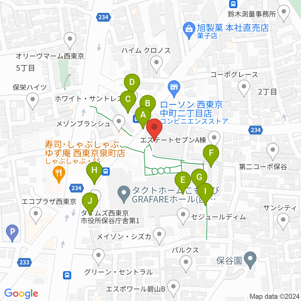 西東京市スポーツセンター周辺の駐車場・コインパーキング一覧地図